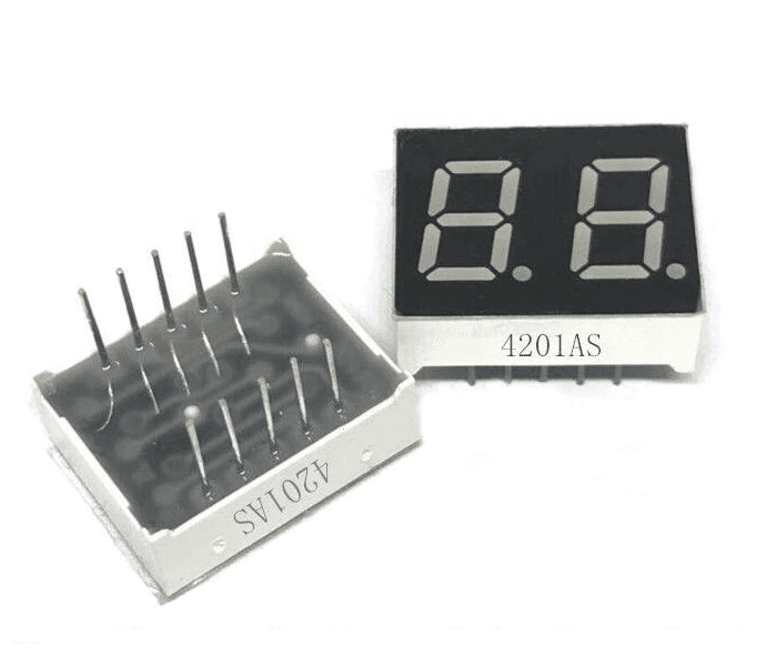 0.8 pouces LED 7 segments 2 Bits Rouge-Common Cathode