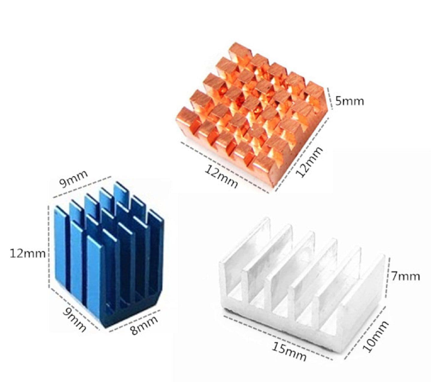3pcs Adhesive Aluminum Heat Sink set For Raspberry Pi 4