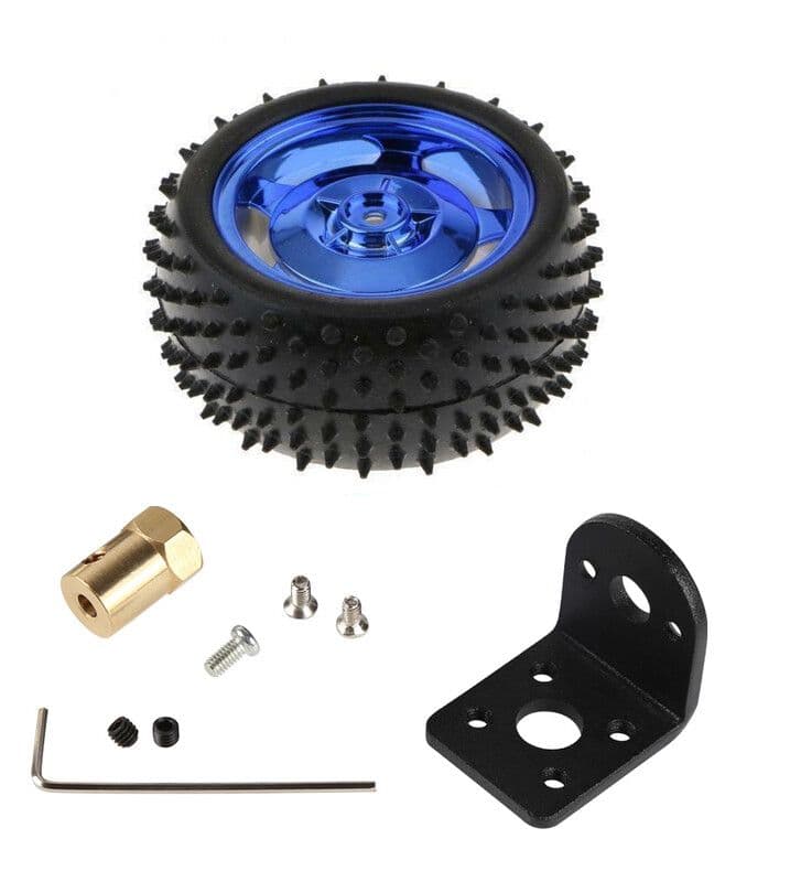 85mm Robot Tire Wheel With 6mm Connector and 37GB Motor Mounting Bracket