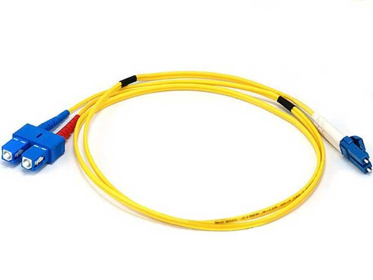 Fiber Optic, Single-Mode LC/SC, 9/125 µm, OS2, 3m , Yellow