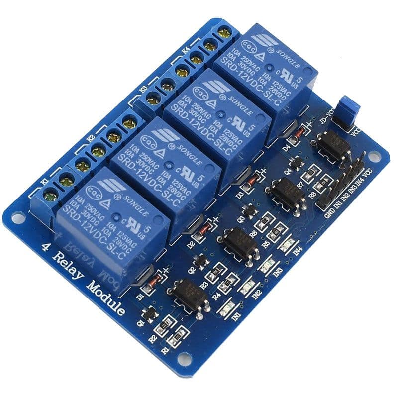 4 channel 12V relay module with light coupling