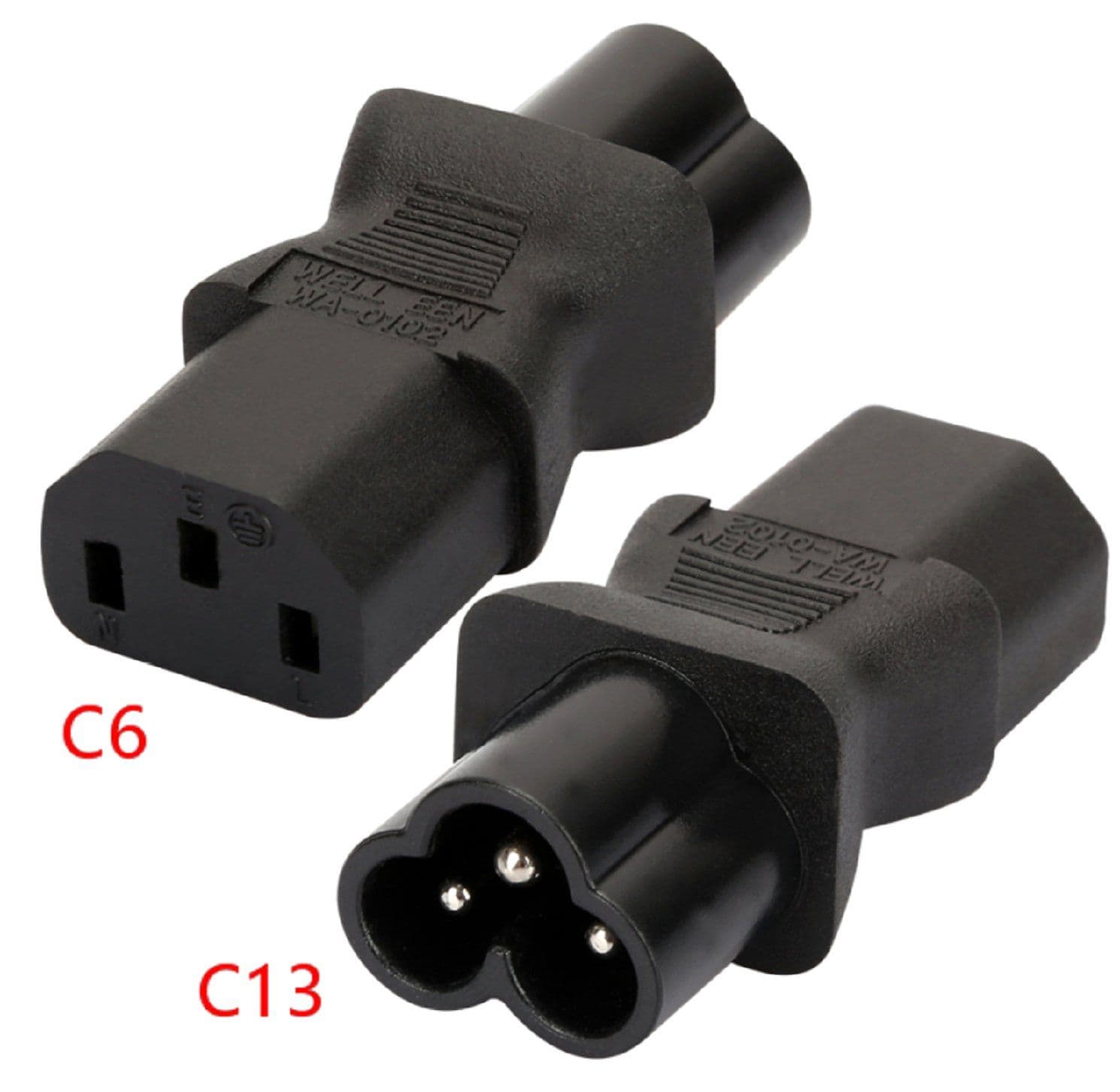 Convertisseur de puissance IEC320 C13 femelle vers C6 mâle