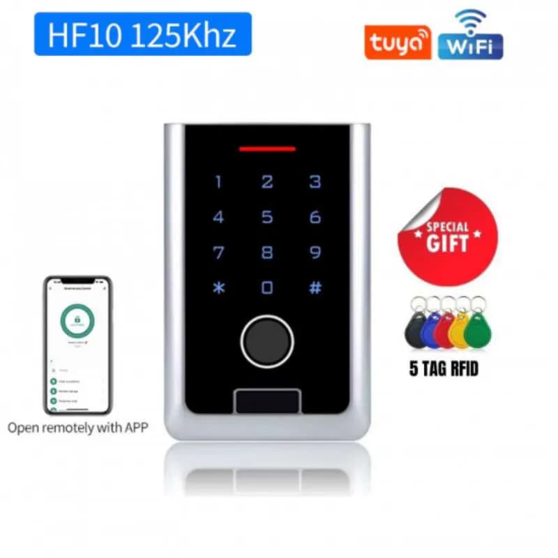 HF10-EM – Clavier de Contrôle d'Accès Wi-Fi avec Empreinte Digitale et Lecteur RFID EM 125 kHz
