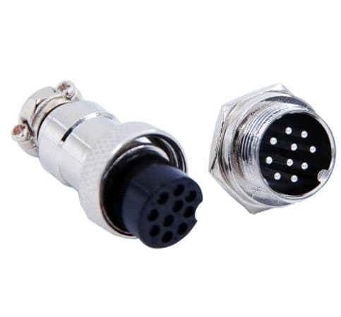 GX16  10Pin 16mm M/F Wire Panel Circular Connector