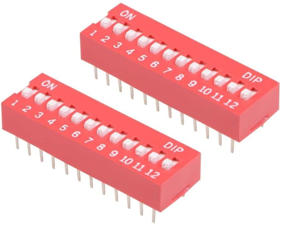 2.54mm   Interrupteur  Rouge DIP DS-10