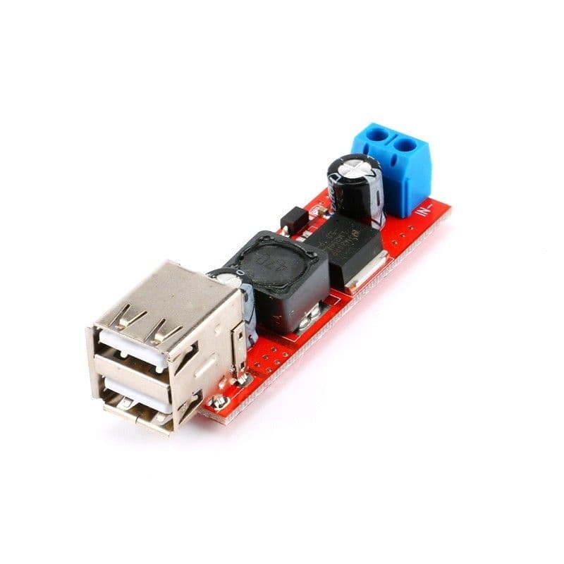 Dual USB Output 9V / 12V / 24V / 36V to 5V DC-DC Step-Down Module 3A Buck Regulator