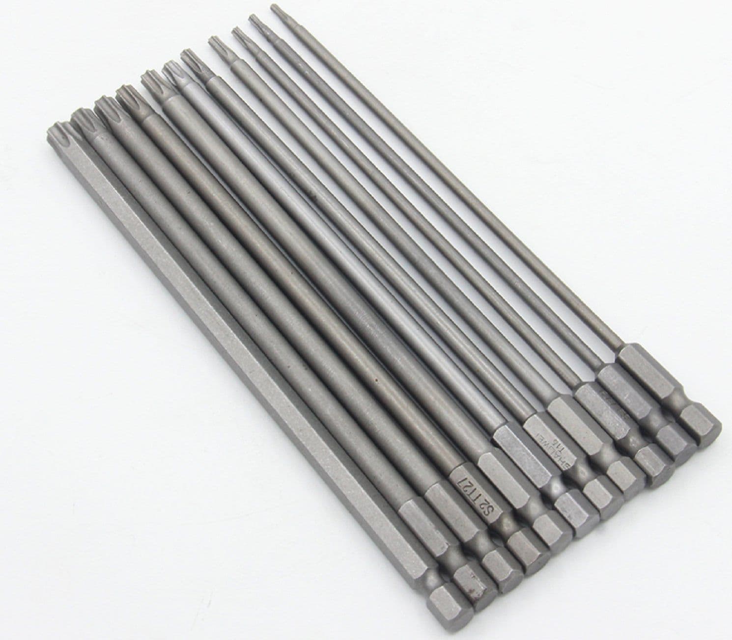 10pcs 150mm long T6-T40 Magnetic Torx Screwdriver Bits Set