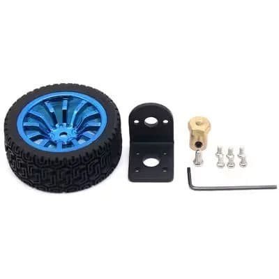 65mm Robot Tire Wheel With 4mm Connector and 25GA Motor Mounting Bracket