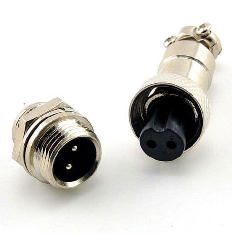 GX16-2 2 Pin 16mm Male-Female  Circular Connector 