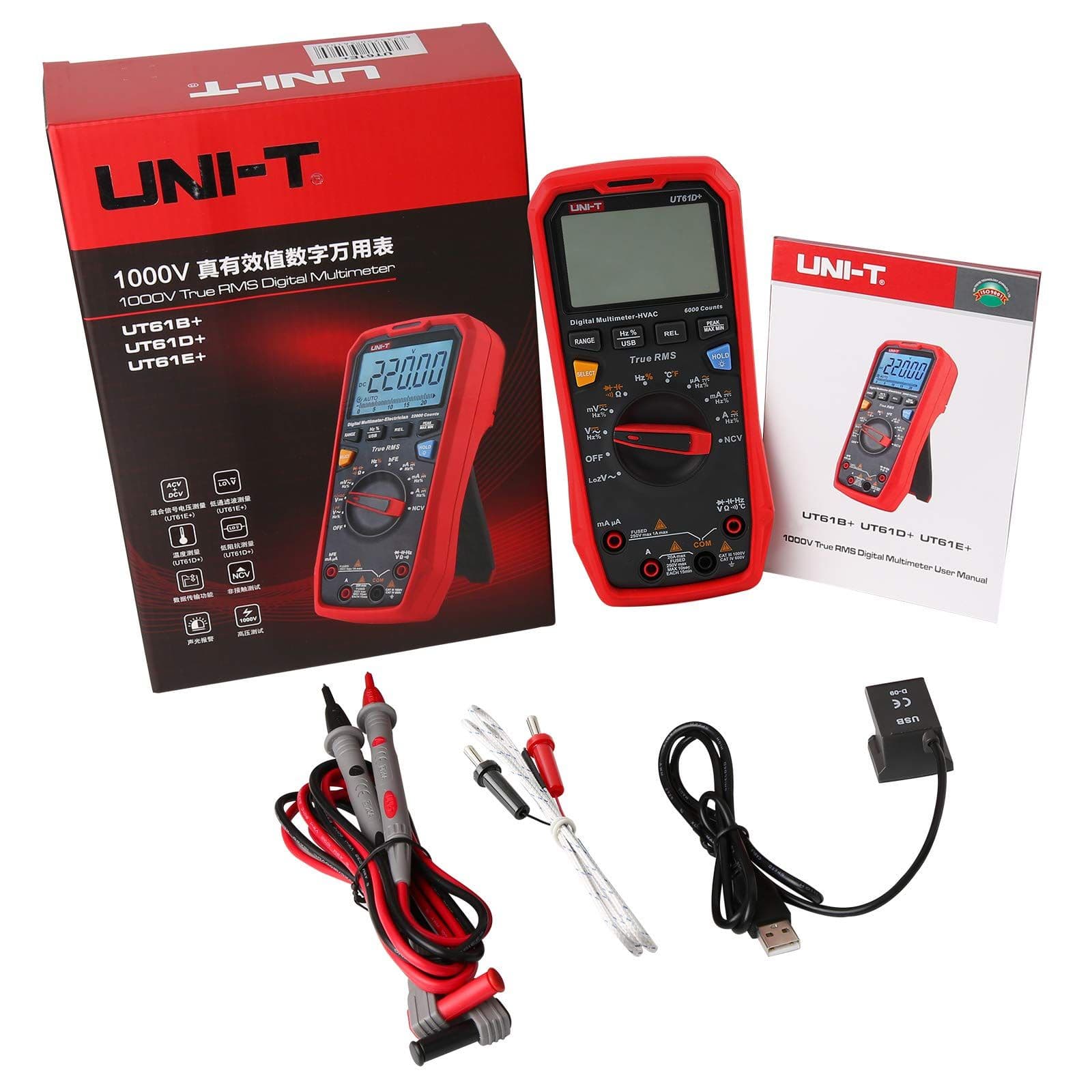 UT61D+ Digital Multimeter True RMS Test Unit DC AC 1000V 