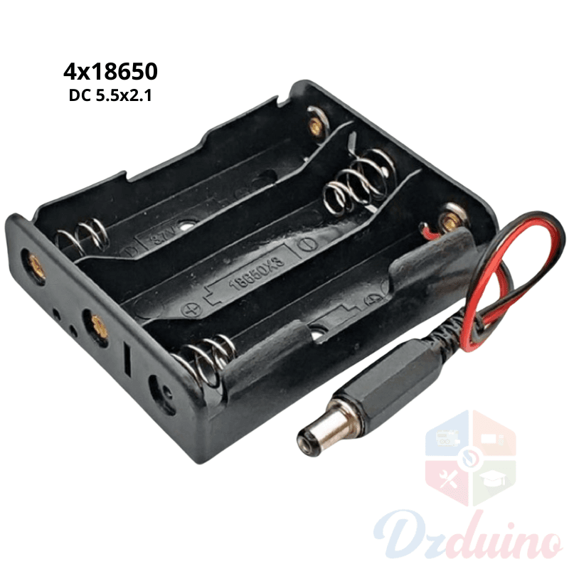 حامل بطارية 3x18650 مع موصل تيار مستمر