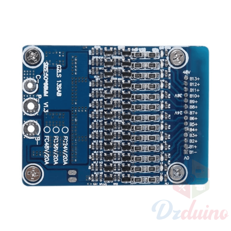 20A 18650 Battery Protection BMS PCB Board Balance 13S 48V  