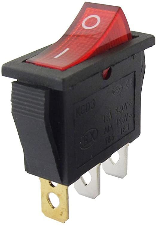 KCD3 Red On-Off Button 3 Pin DPST