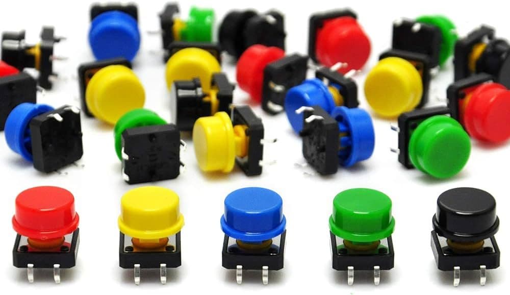 12x12x7.3 mm Push Button Momentary with Cap