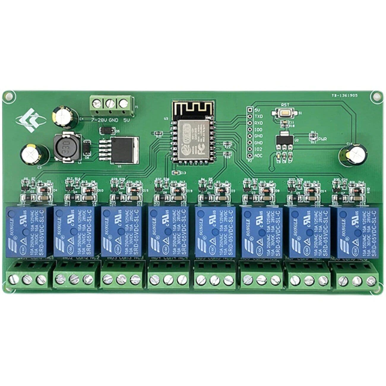 Module relais WIFI 8 canaux ESP8266  sans fil DC 7-28V/5V