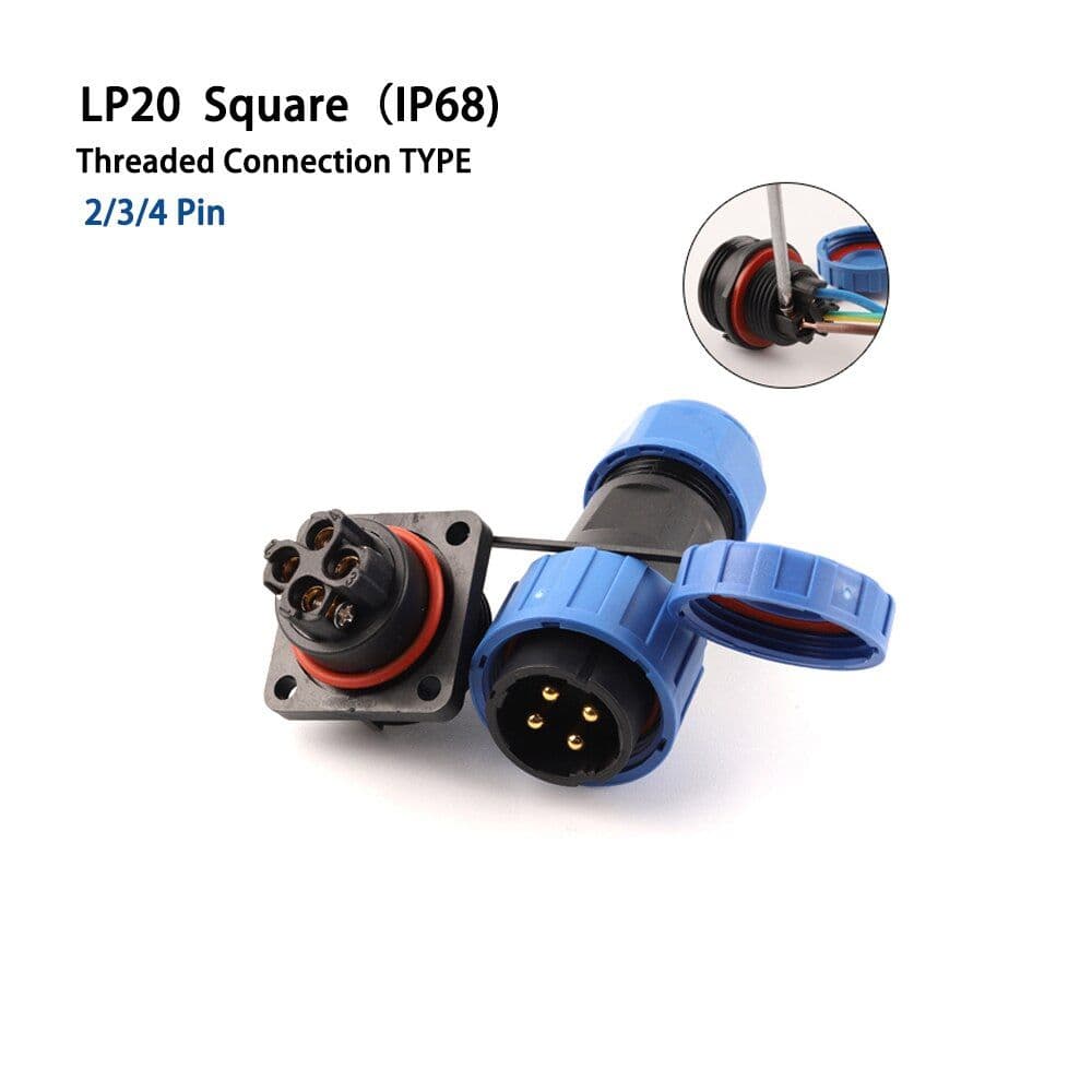20mm Circular Wire Panel Aviation Connector waterproof  M /F 3PIN