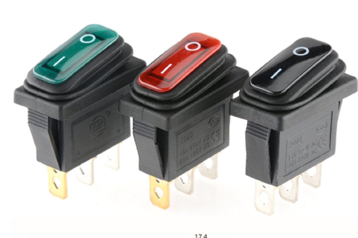 KCD3 waterproof rocker switch with light 3Pin 2Positon