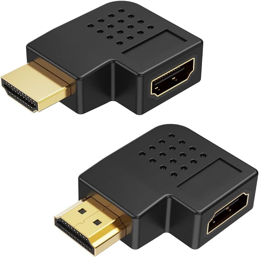 محول HDMI ذكر إلى أنثى يمين 90 درجة
