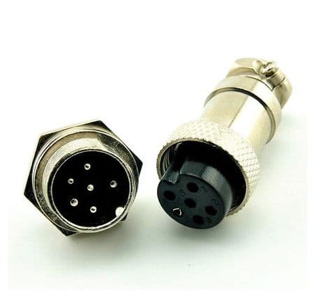 GX16  6Pin 16mm M/F Wire Panel Circular Connector