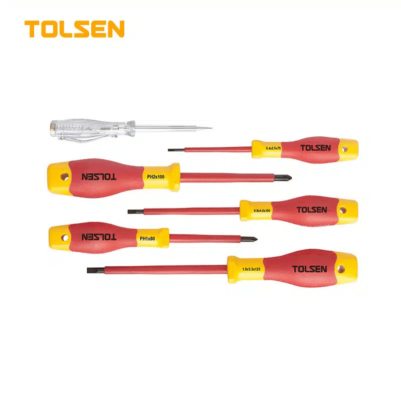 JEU DE TOURNEVIS ÉLECTRIQUE ISOLÉS 8 PIÈCES TOLSEN 1000V