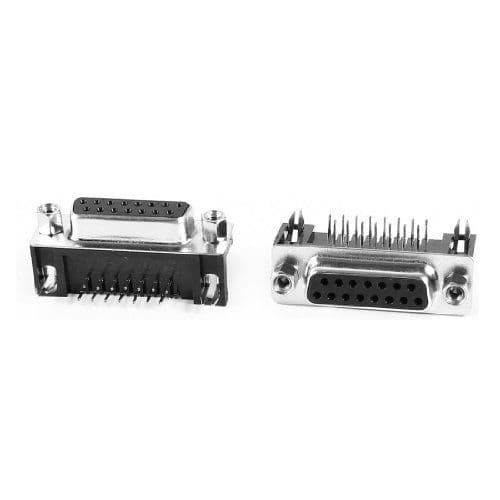 DR15 Female connector right angle - 2 Row