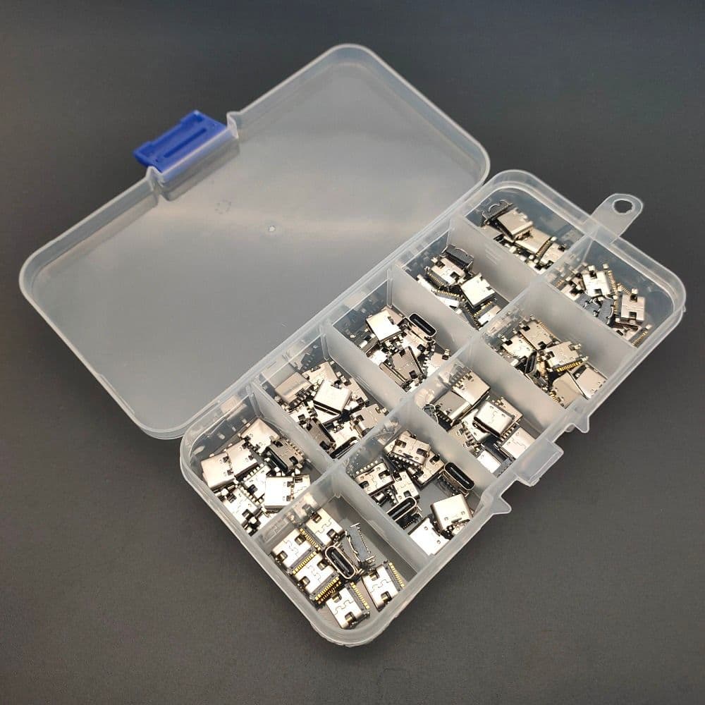 100Pcs 10 types  Kit de connecteur USB Type-C