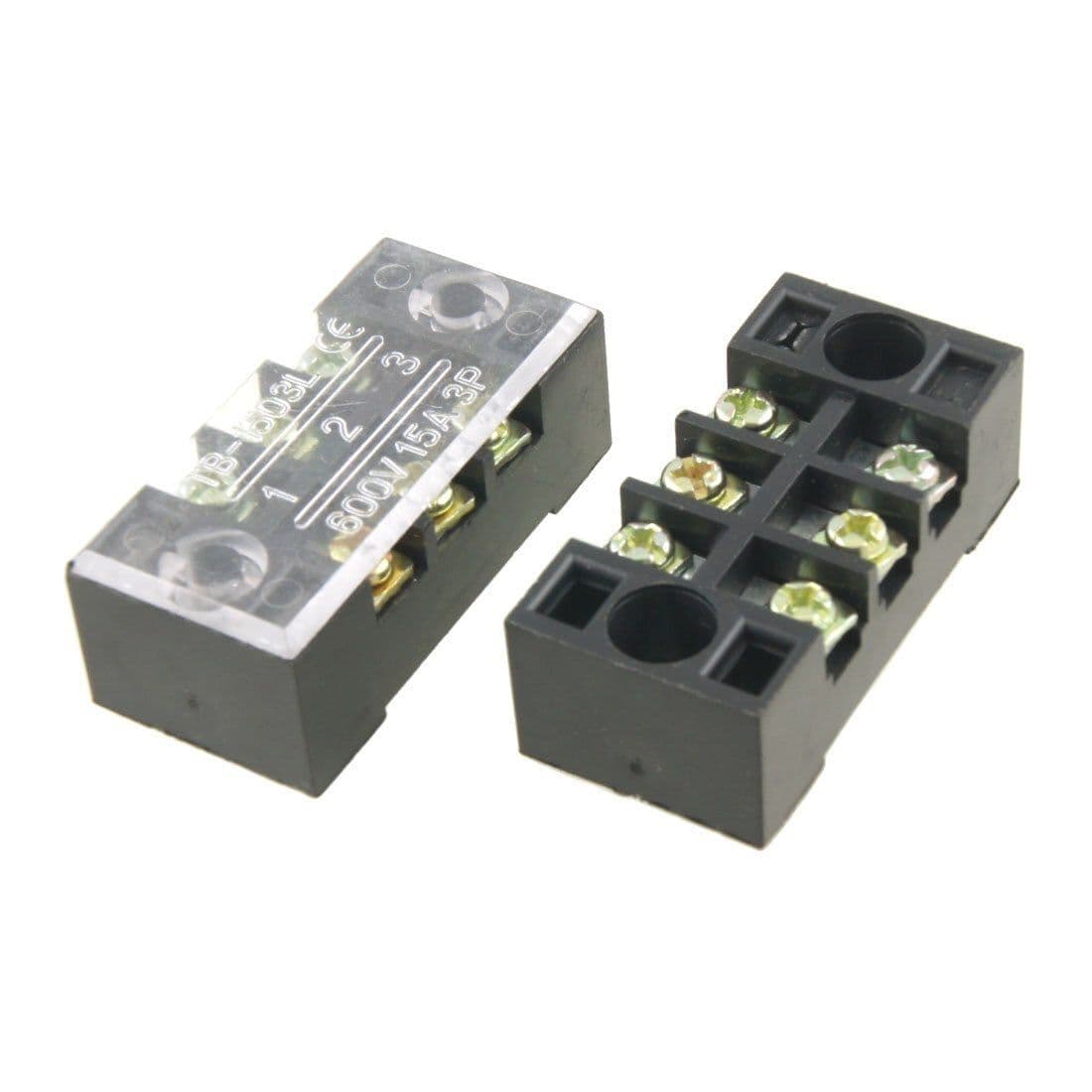 600V 15A TB1503 Dual Row 3 Screw Terminal Block 