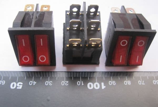 KCD3 Red On-Off Button 3 Pin DPST — image 1