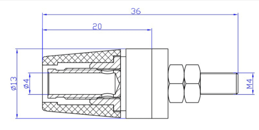 4mm Prise Banane Femelle M4*36 20A — image 1