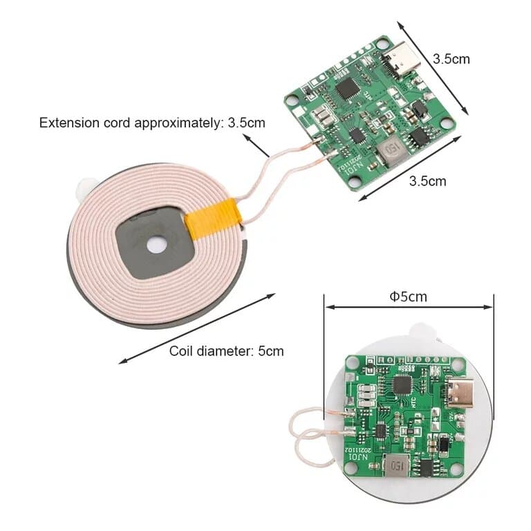 Charge rapide Qi Chargeur Sans Fil Émetteur Module 20W Haute Puissance Type-C 0-8MM — image 1