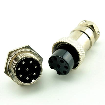 GX16  8Pin 16mm M/F Wire Panel Circular Connector — image 1