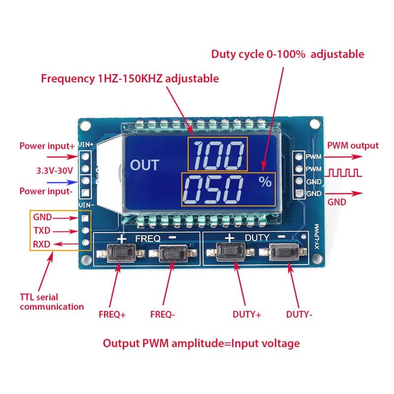 1Hz-150Khz 3.3V-30V Signal Generator PWM Pulse Frequency — image 1