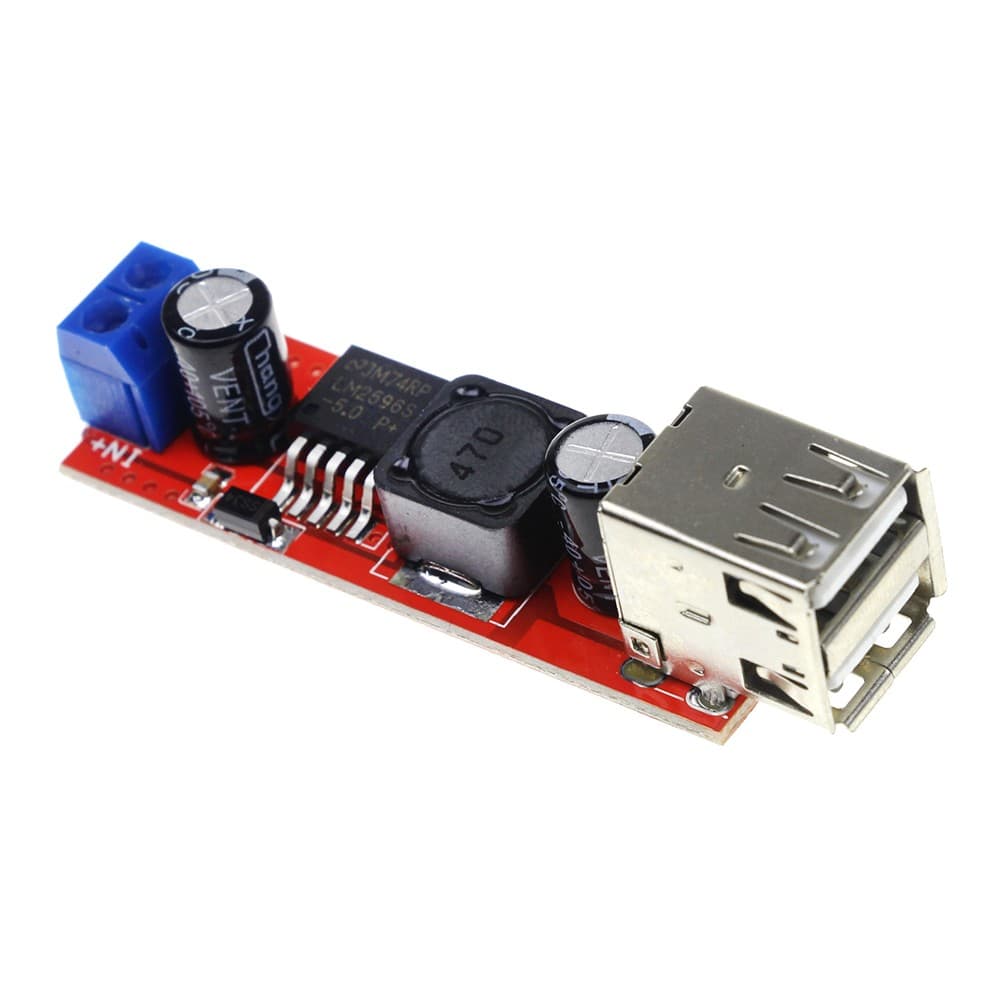 Dual USB Output 9V / 12V / 24V / 36V to 5V DC-DC Step-Down Module 3A Buck Regulator — image 1