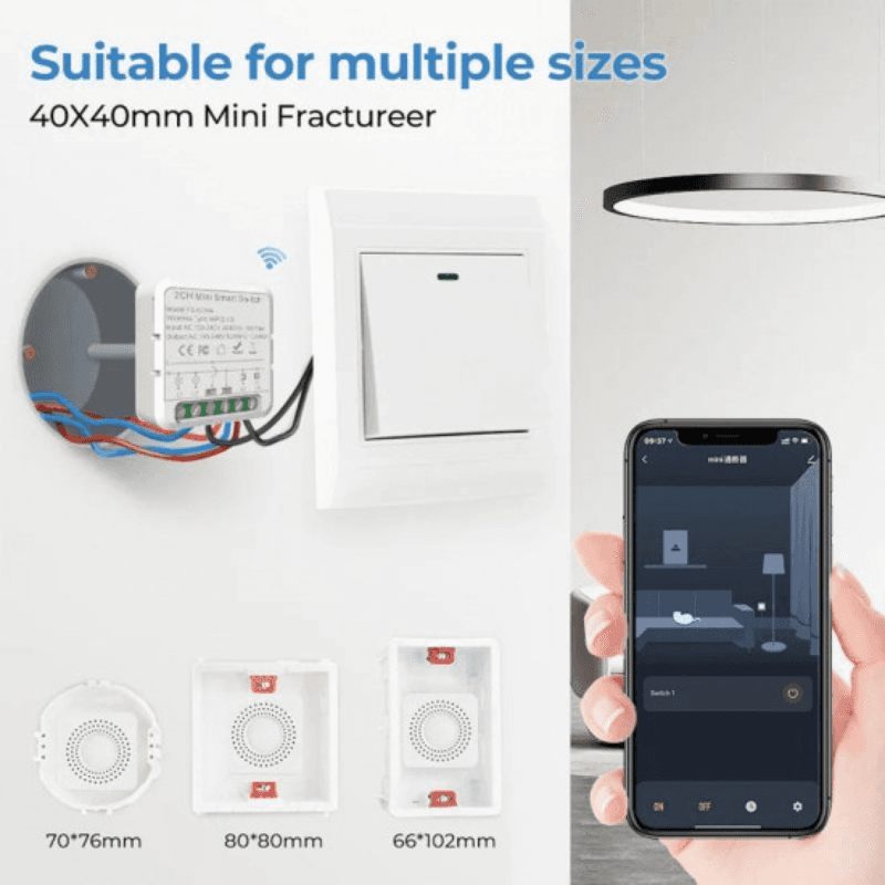 Mini wifi receiver module double switch with neutral 10A compatible with Tuya and Alexa — image 1