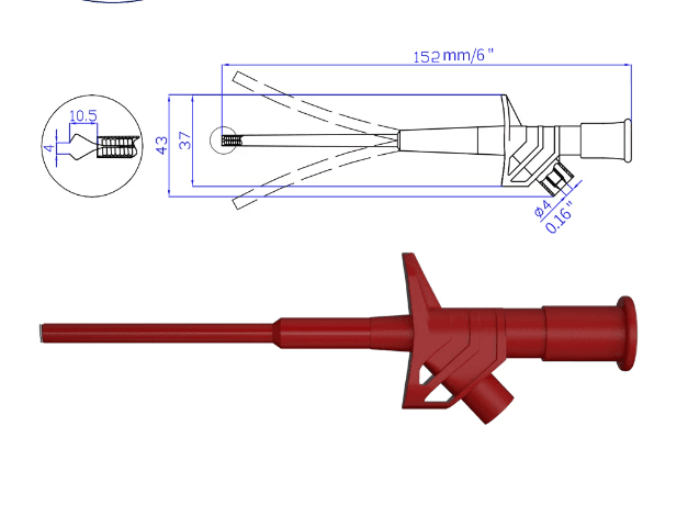 مسبار اختبار مرن عالي الجهد CAT-III 1000-V 10A — image 1