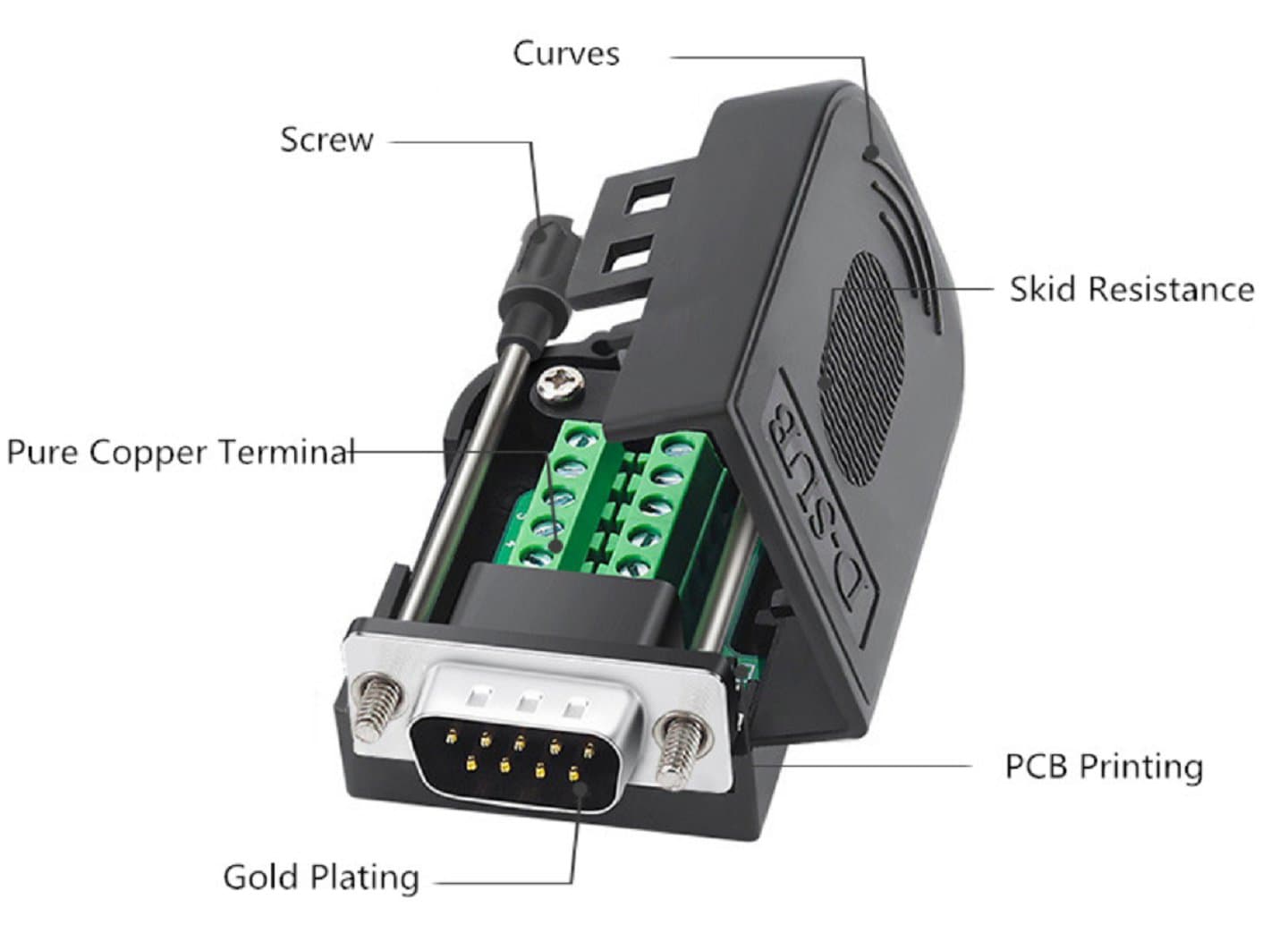 DB9 Connector RS232 Solderless Male Female — image 1
