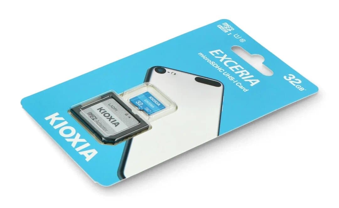 بطاقة ذاكرة Kioxia Exceria microSD 32 جيجا بايت 100 ميجا بايت / ثانية M203 UHS-I U1 فئة 10 مع محول  — image 1