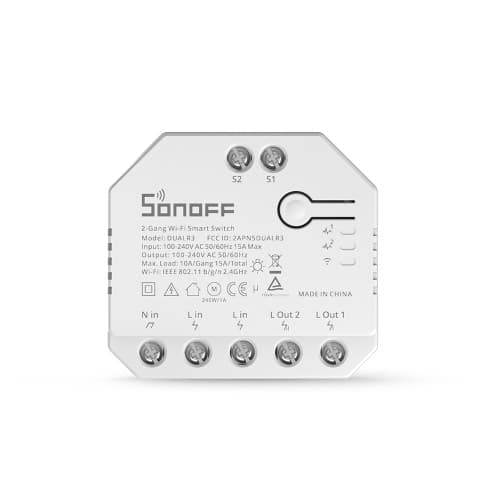 Sonoff Dual (R3) 2gang WiFi smart relay switch with power meter — image 1