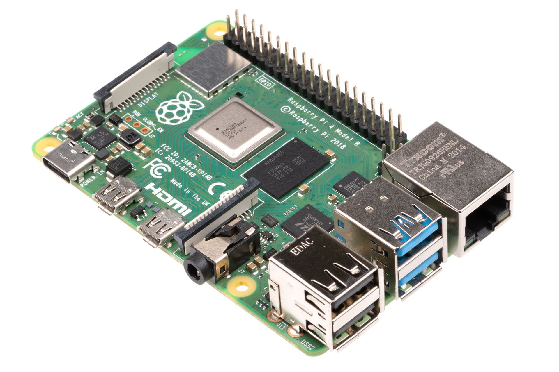UK-Raspberry Pi 4 Model B, BCM2711 SoC, 1GB DDR4 RAM, USB 3.0, PoE Enabled  — image 1