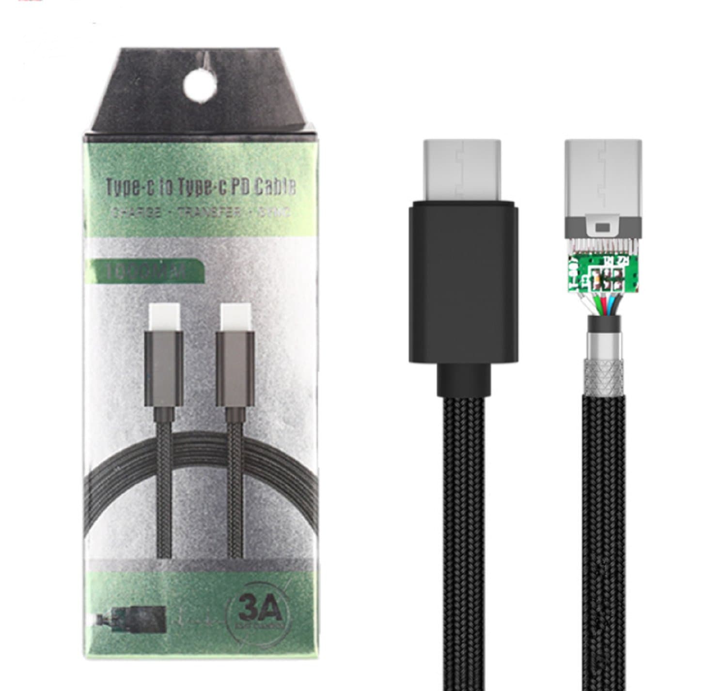 20V 3A 60W Câble de charge rapide PD Type-C à Type-C PD 1M — image 1