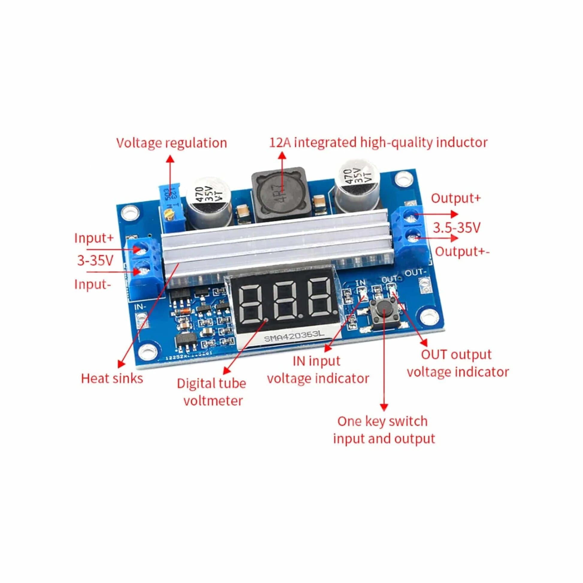DC-DC High Power Adjustable Step-up Module 3.0~35V to 3.5~35V 100W  — image 1