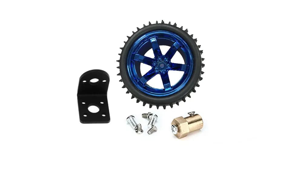 65mm Robot Tire Wheel With 4mm Connector and 25GA Motor Mounting Bracket — image 1