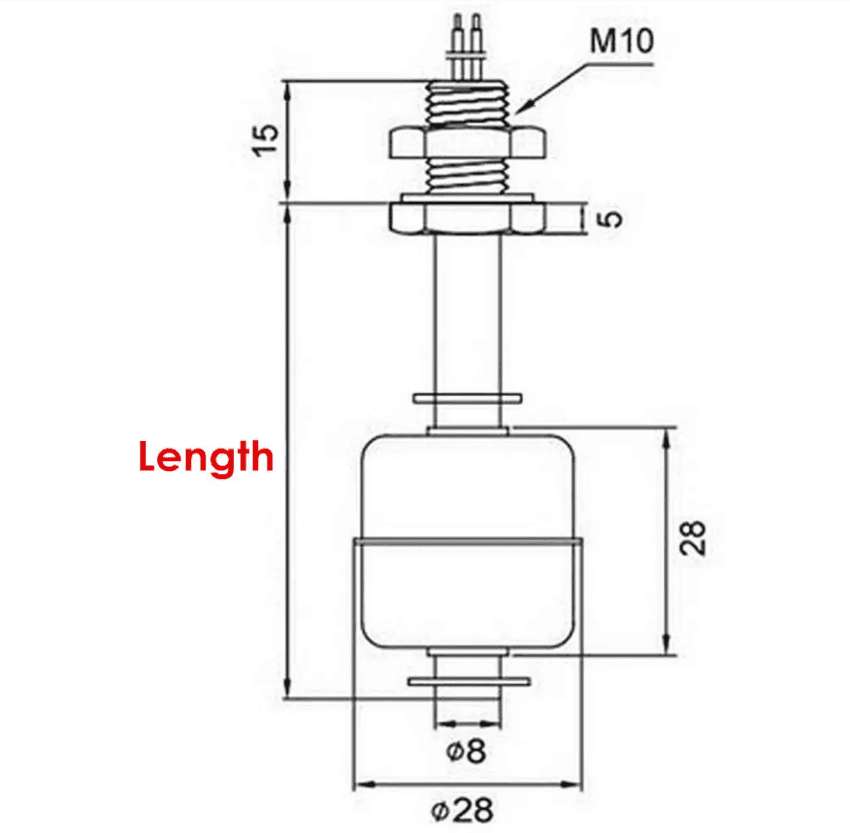 Capteur de niveau d’eau en acier inoxydable 100MM 220V — image 1
