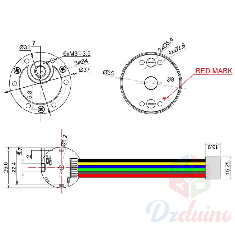 JGB37-3530 مع التشفير 12v 333 RPM — image 1