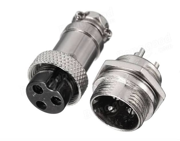 GX16-3 3 Pin 16mm M/F Wire Panel Circular Connector — image 1