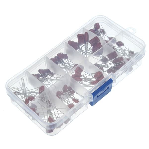 100 pcs Metallized Polyester  Capacitors Assortment Kit, 10nF ~ 470nF — image 1