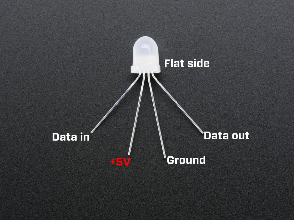 LED - RGB Addressable, PTH, 5mm APA106 — image 1