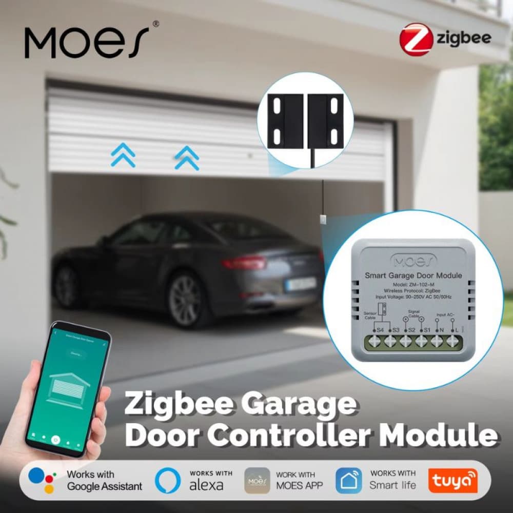 Module de contrôleur de porte de Garage MOES ZM-102-M Zigbee Tuya avec capteur de position — image 1